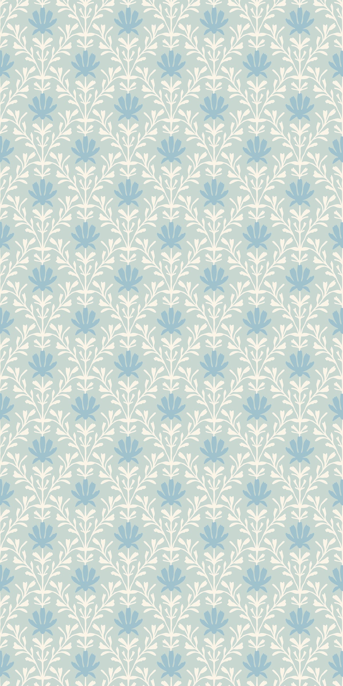 Image of Mist Floral in Sky Blue Wallpaper