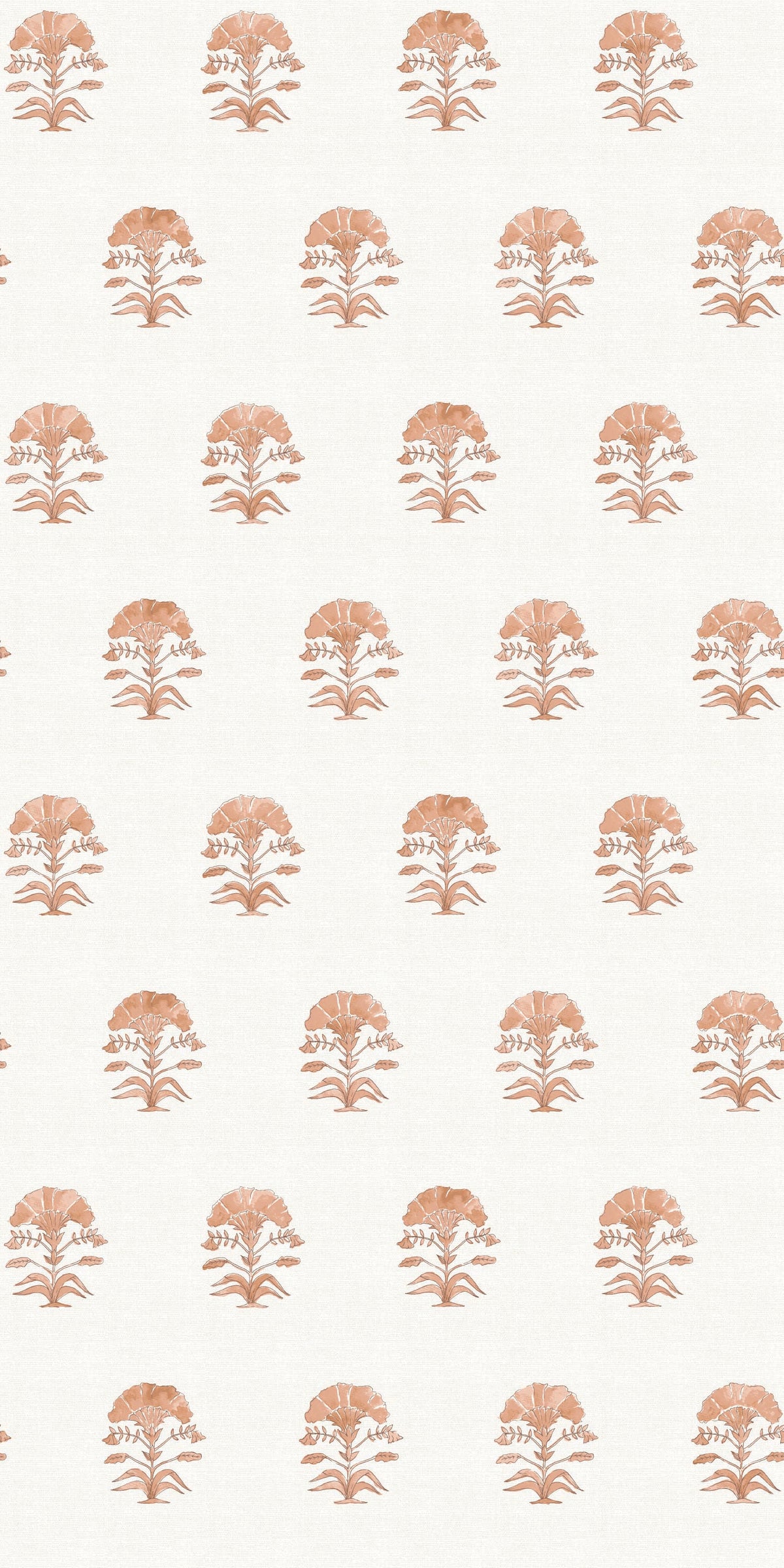 Image of Nargis Block Print in Terracotta Wallpaper