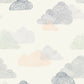 Image of Overcast Stitch in Cream/Grey Blue Wallpaper