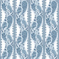 Image of Paisley Block Stripe in Sky Blue Wallpaper