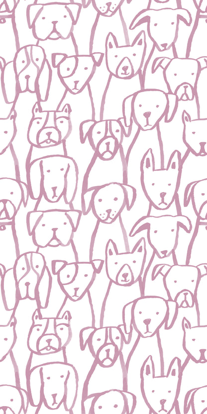 Image of Puppy Pile in Lavender Wallpaper