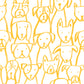 Image of Puppy Pile in Marigold Wallpaper