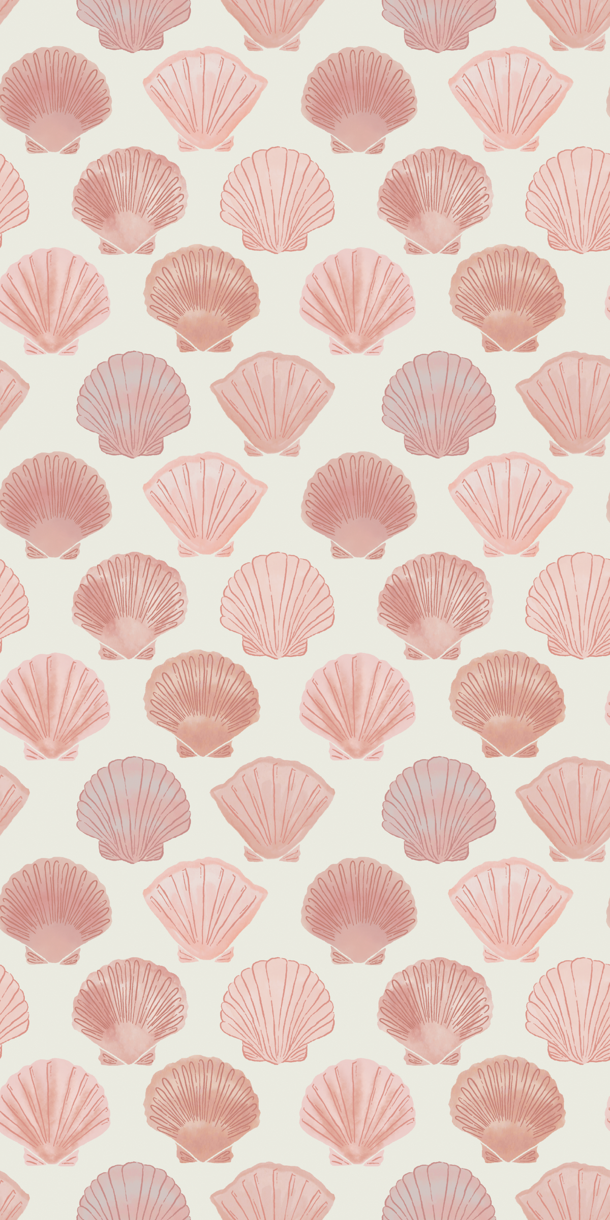 Image of Shells in Pink Wallpaper