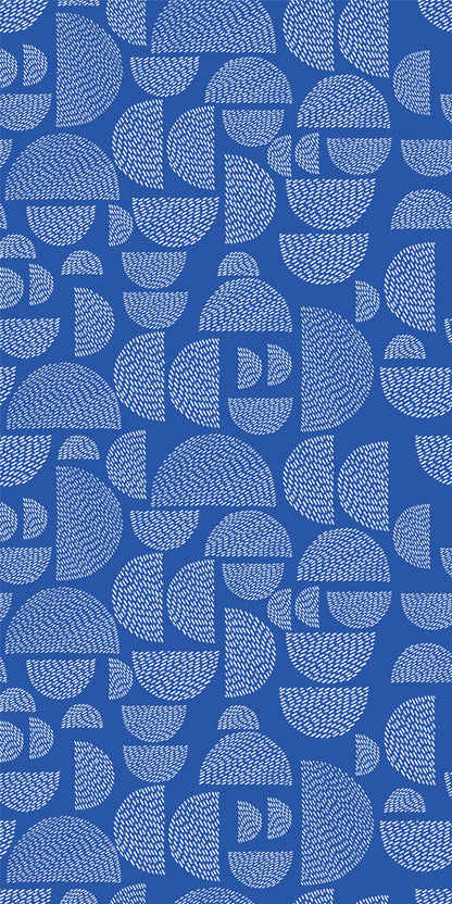 Image of Semi Stitched in Blue/White Wallpaper