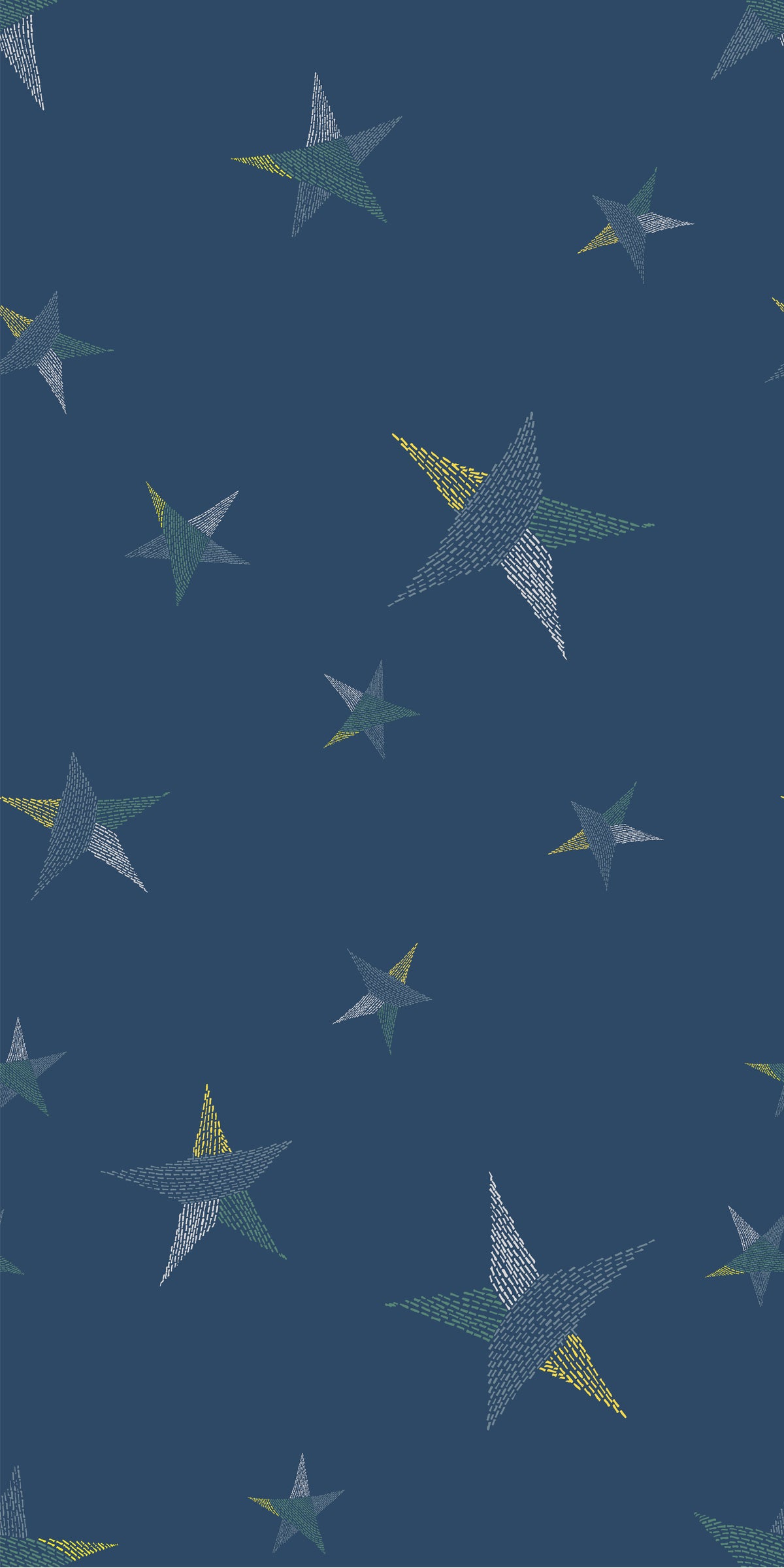 Image of Stitched in the Stars in Dark Blue/Multi Wallpaper
