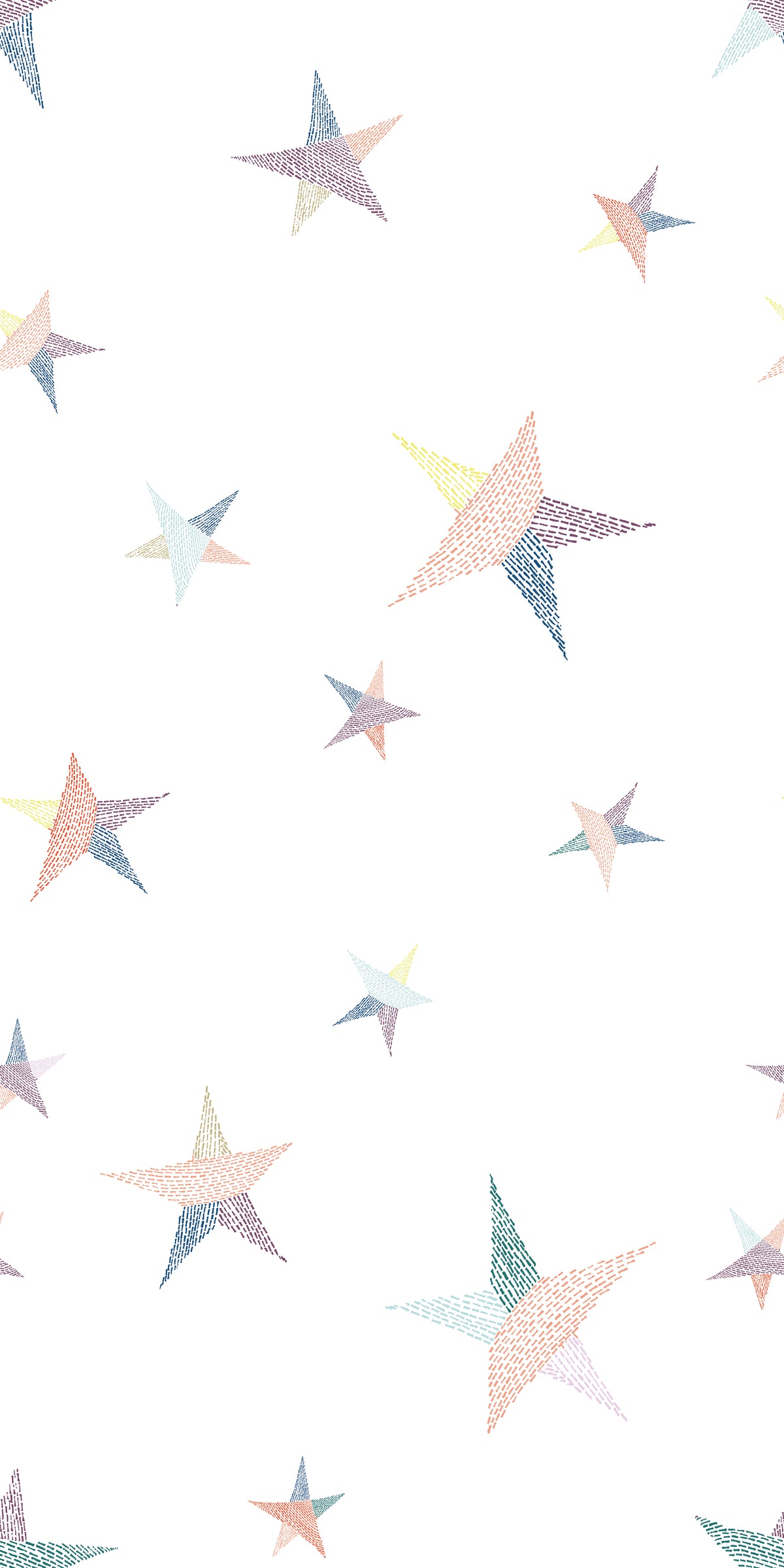 Image of Stitched in the Stars in White/Warm Tones Wallpaper