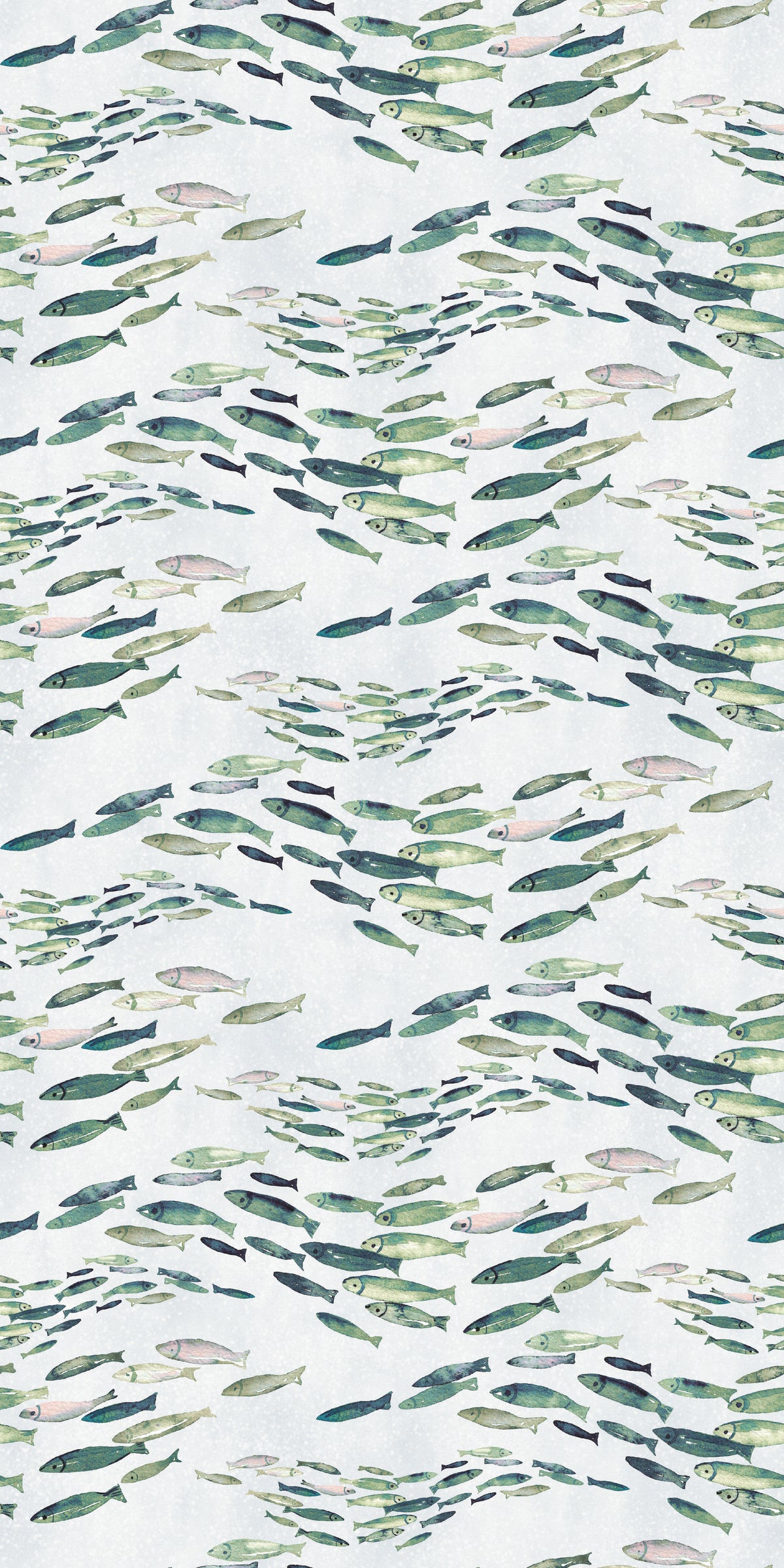 Image of Swimming Upstream in Green Wallpaper