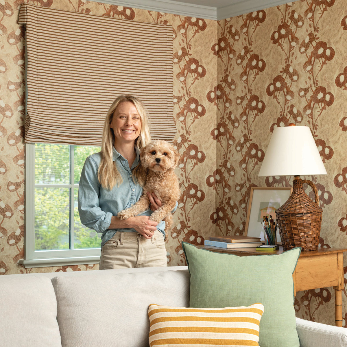 Trellis Wallpaper in Ginger