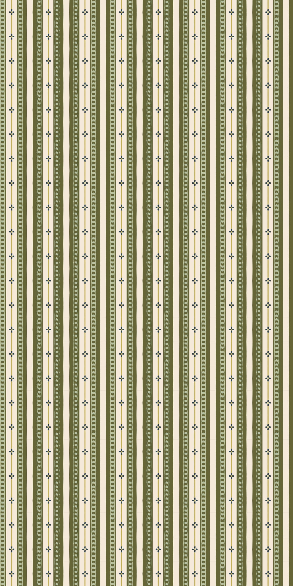 Image of Trio Stripe in Olive Green Wallpaper
