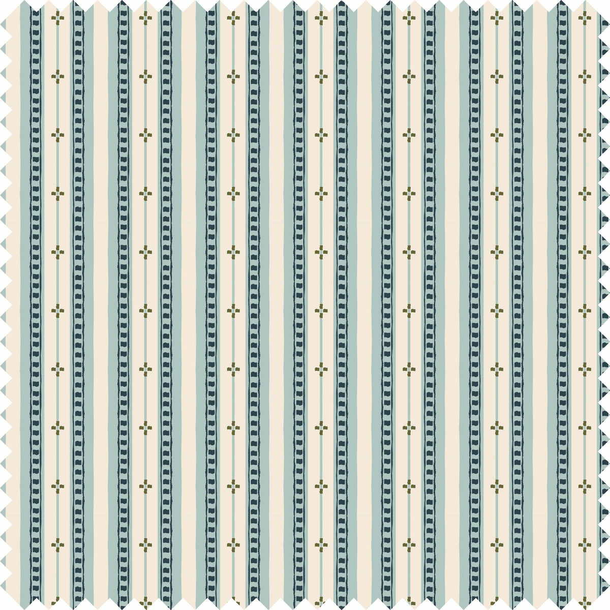 Trio Stripe Fabric in Sky Blue