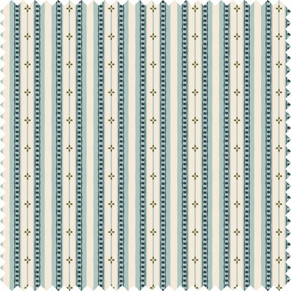 Trio Stripe Fabric in Sky Blue