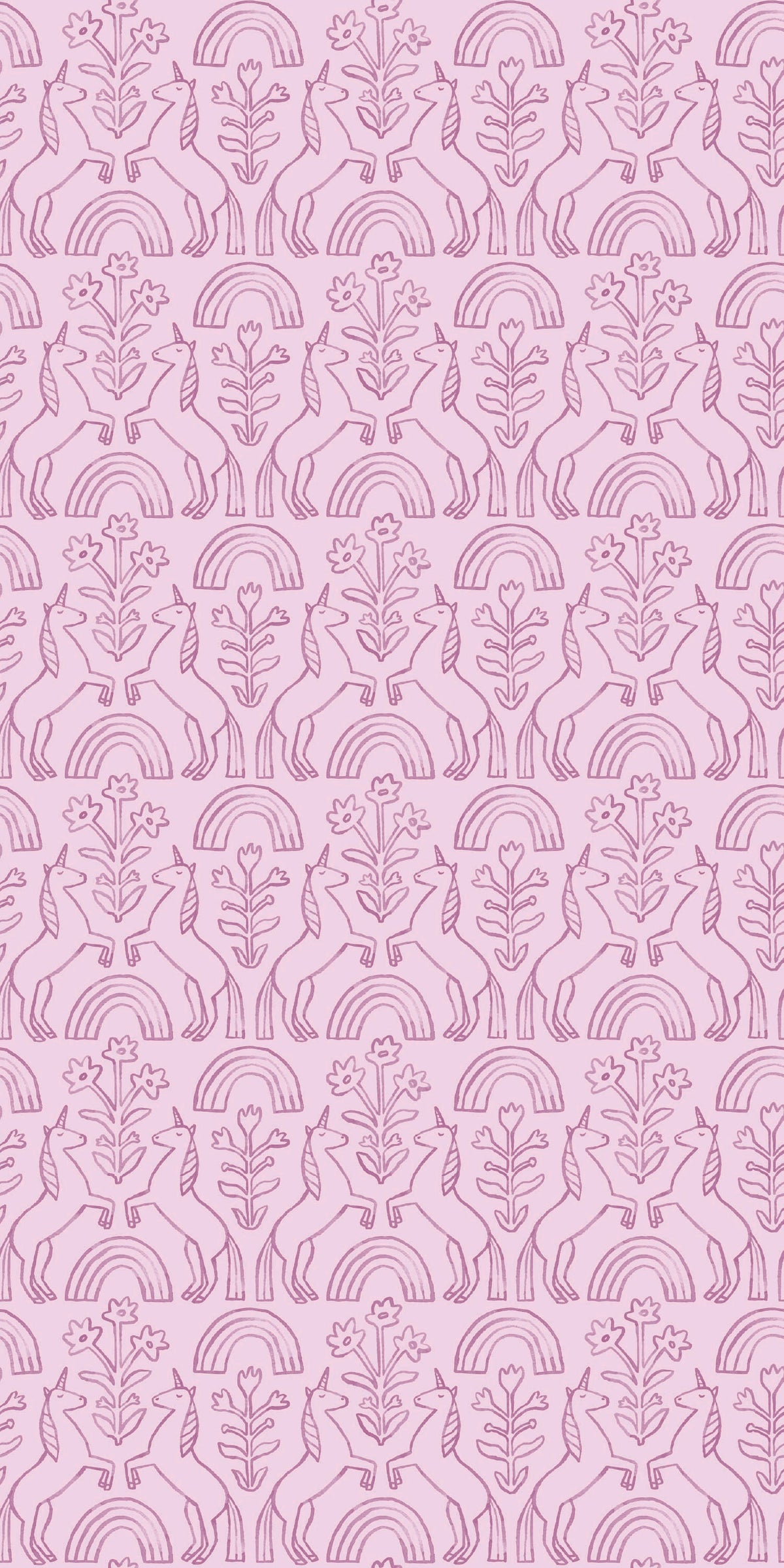 Image of Unicorn in Purple Wallpaper