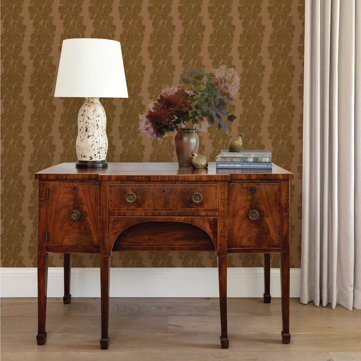 Vine Wallpaper in Copper