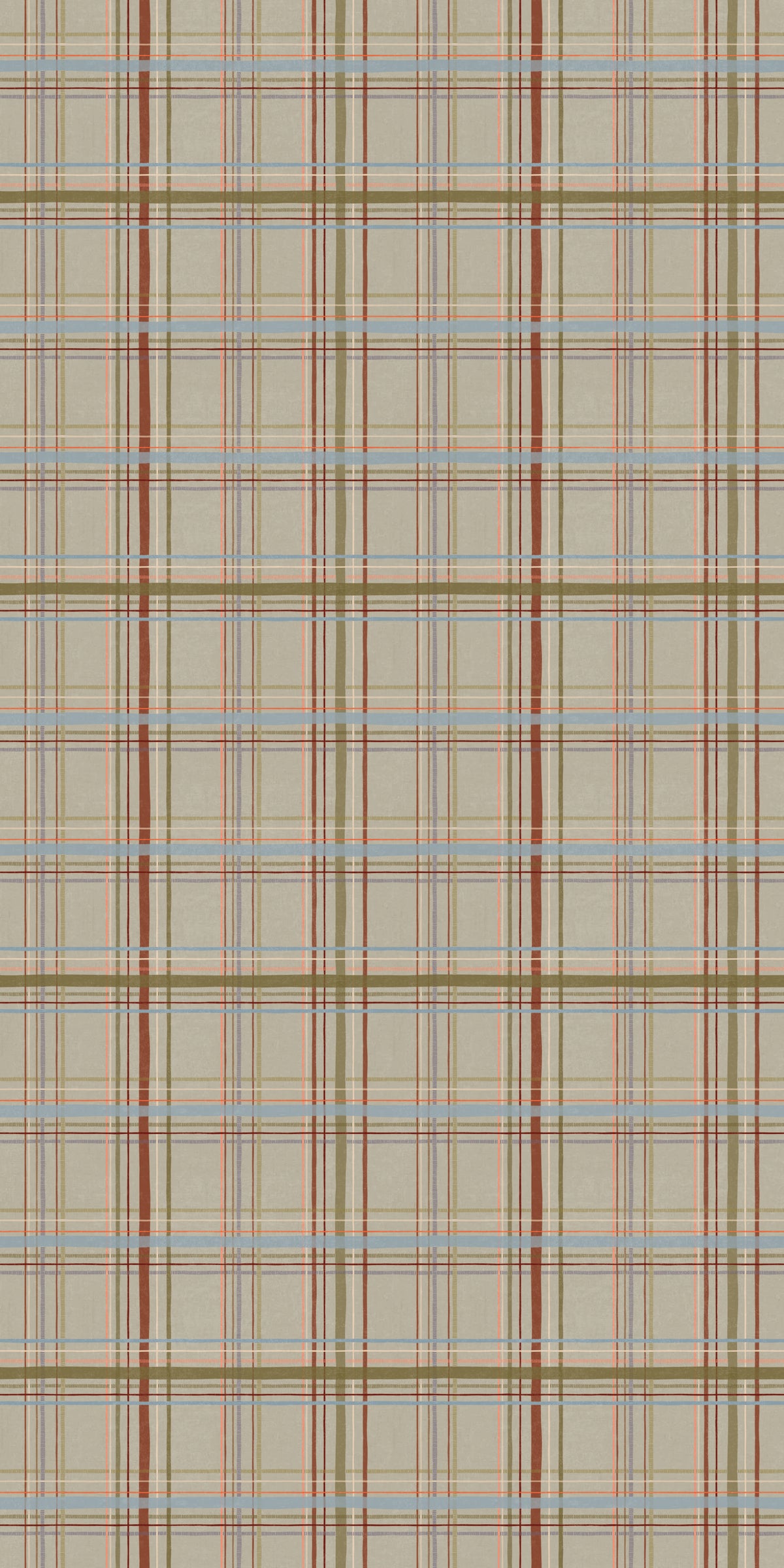 Image of Vintage Plaid in Cornflower Wallpaper