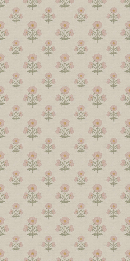 Image of Windflower in Pink Wallpaper