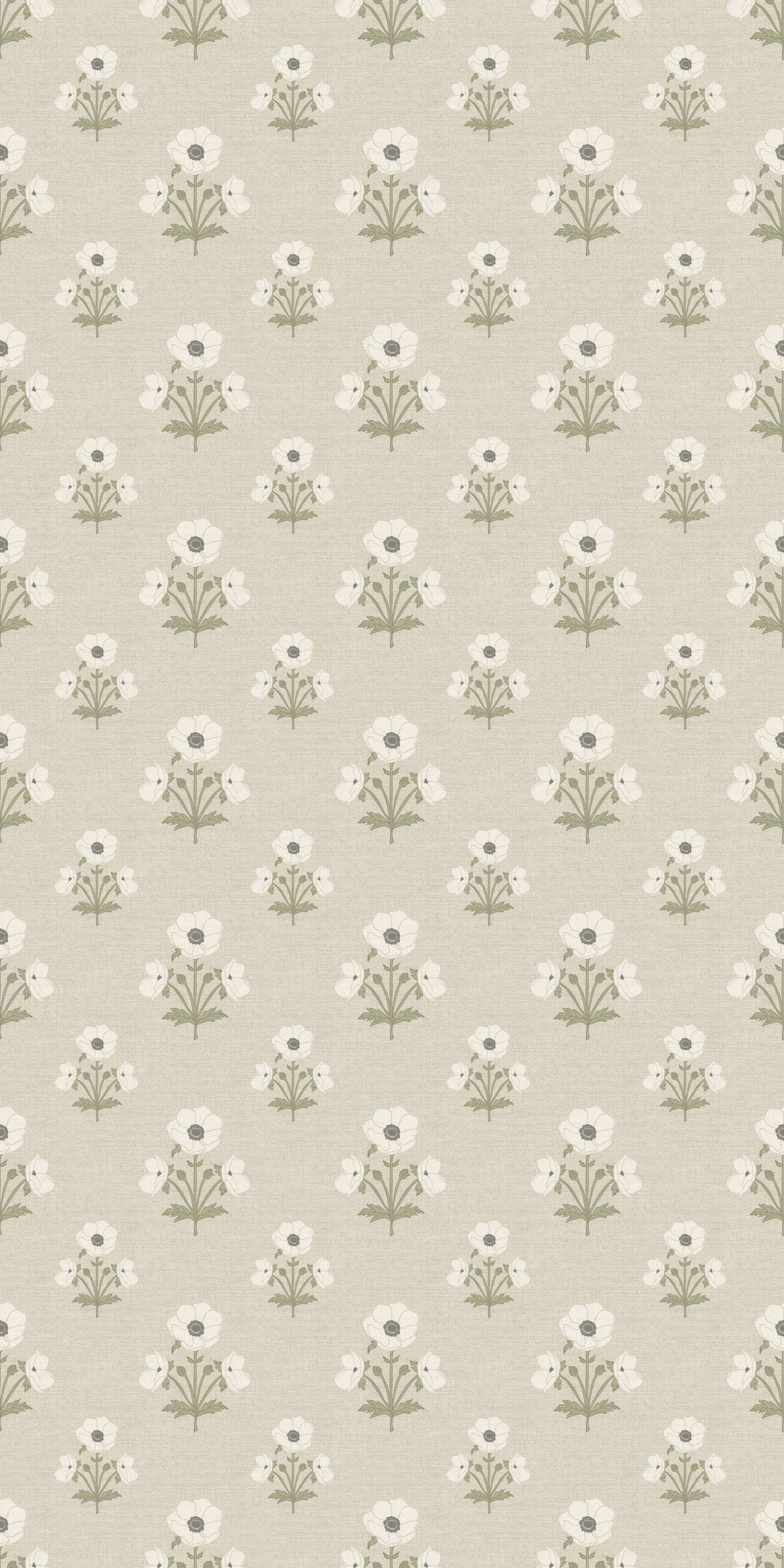 Image of Windflower in White/Black Wallpaper