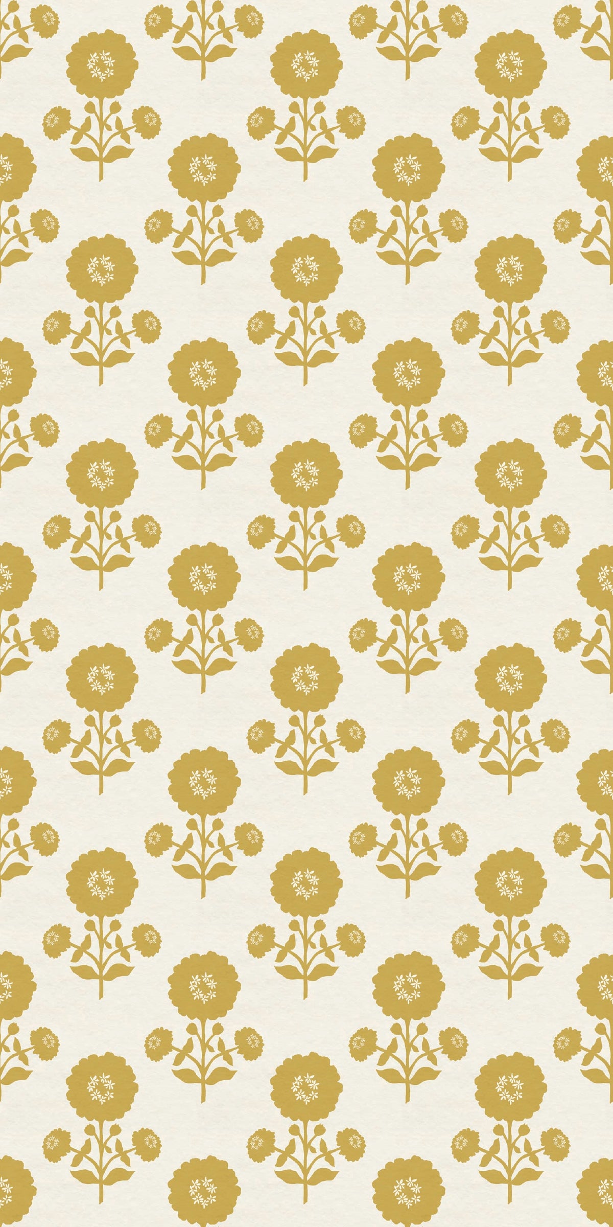 Image of Zinnia in Cream/Mustard Wallpaper