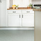 Kitchen decorated with Dark Grey Herringbone Tile Decals