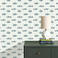 Image of School of Stripes in Green Wallpaper