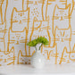 Image of Smitten Kitten in Marigold wallpaper