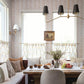 Image of Flower Garland in Beige Wallpaper