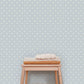 Image of Floret in Blue/Cream Wallpaper