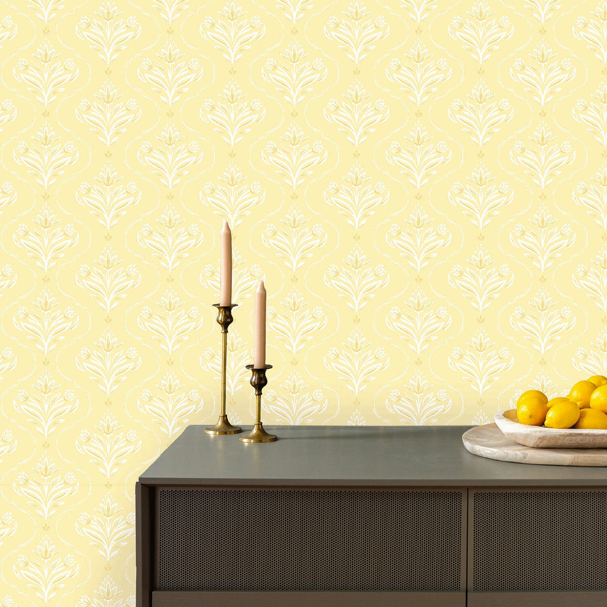 Image of Riviera in Buttercream Wallpaper