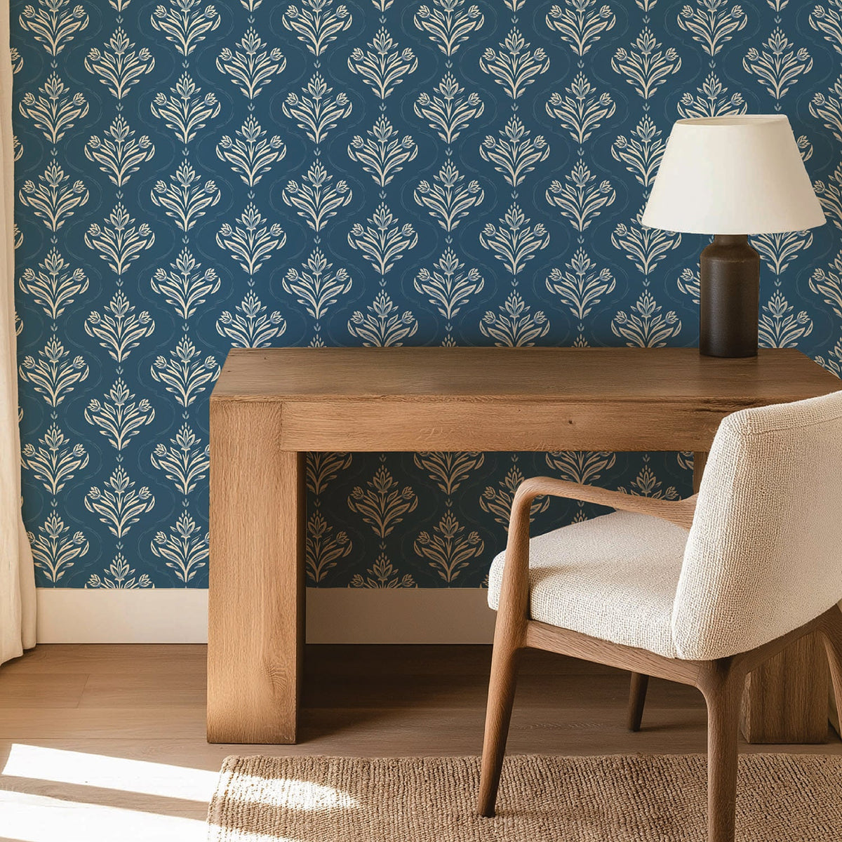 Image of Riviera in Steel Blue wallpaper