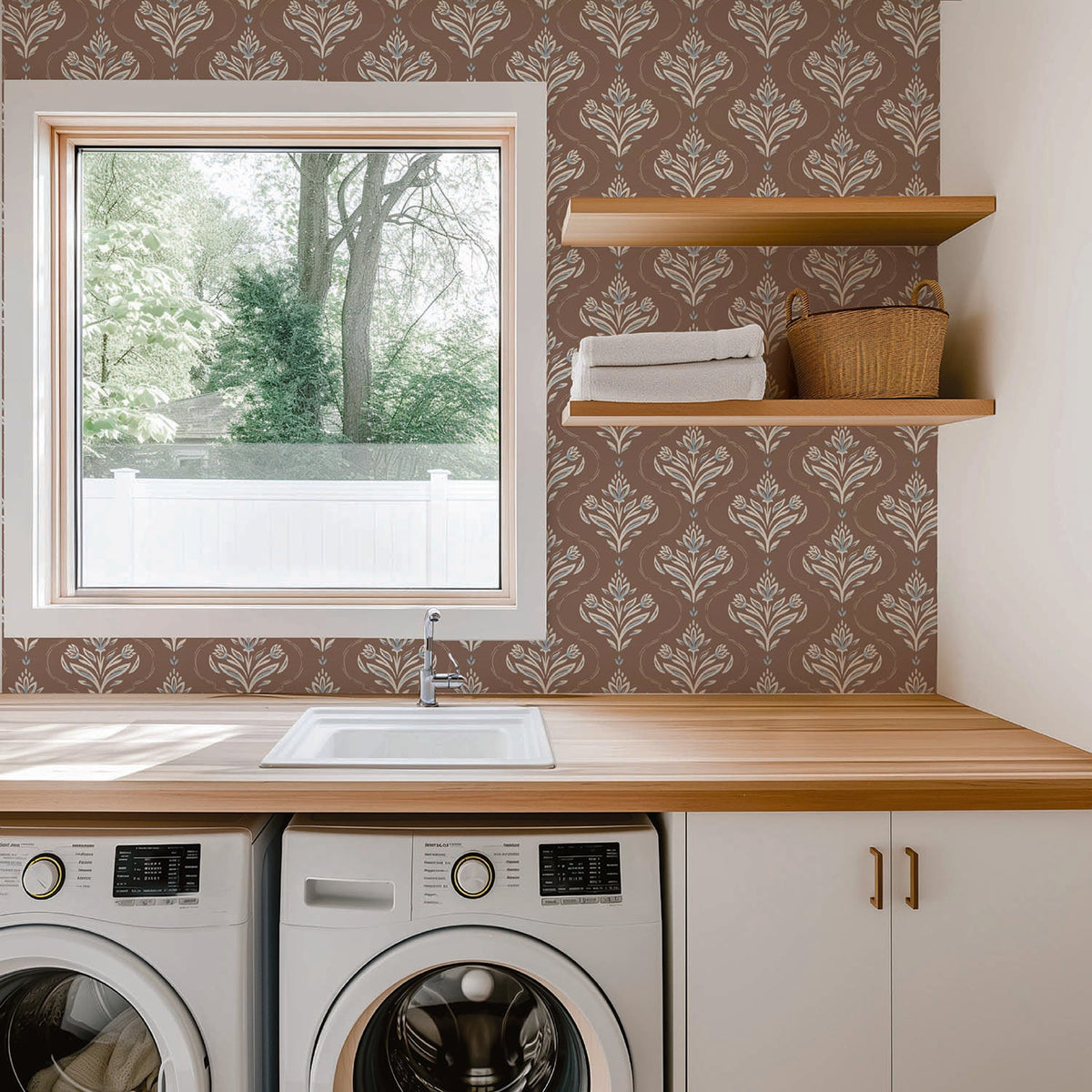 Image of Riviera in Nutmeg wallpaper