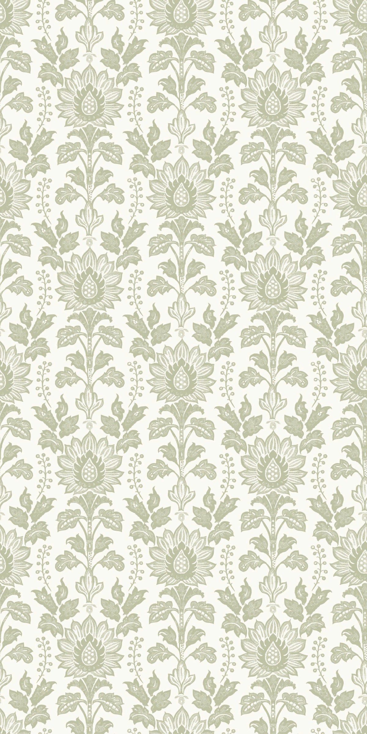 Image of Cottage Damask in Sage Wallpaper