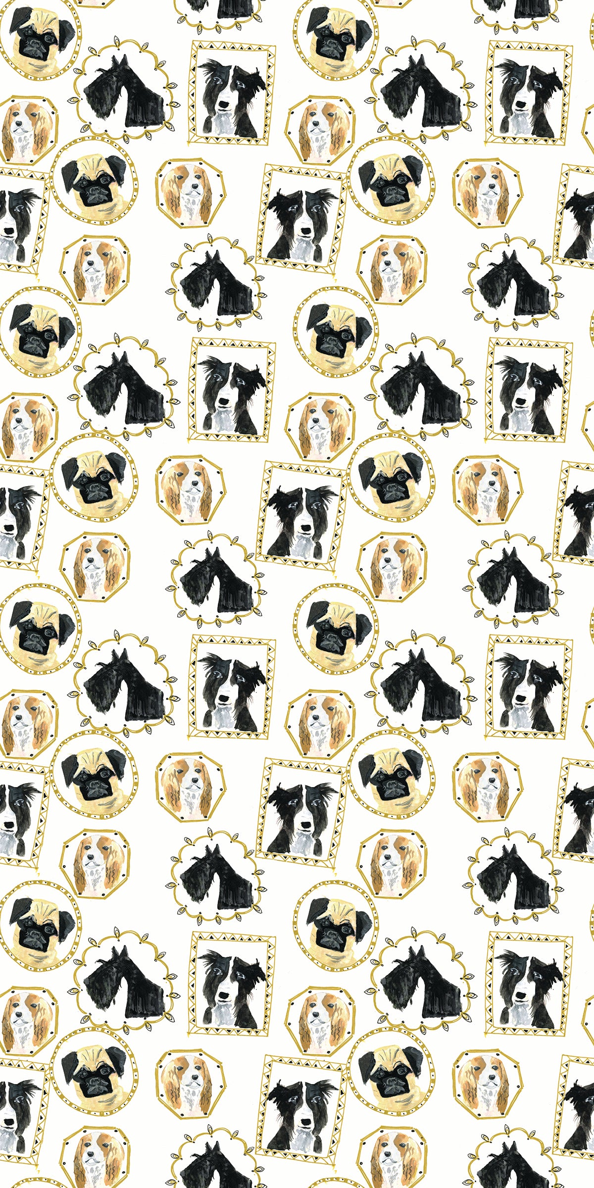 Image of Dog Portraits in Multi wallpaper