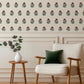 Image of Marigold Block Print in Ruby Wallpaper