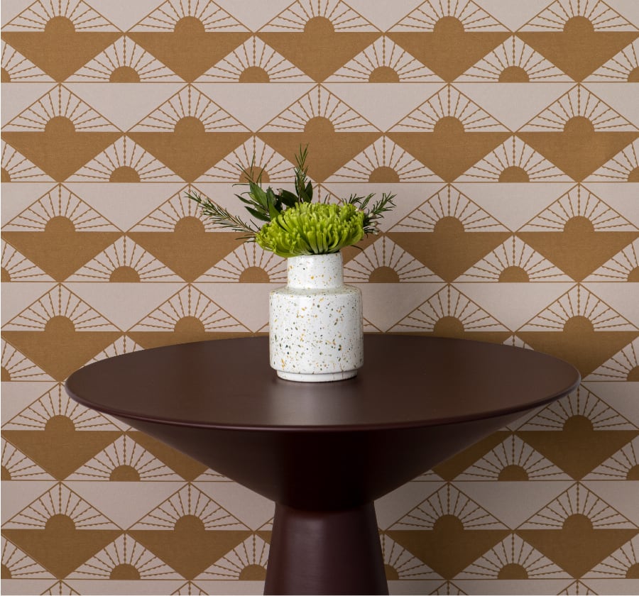 Image of Rising Sun in Gold Wallpaper