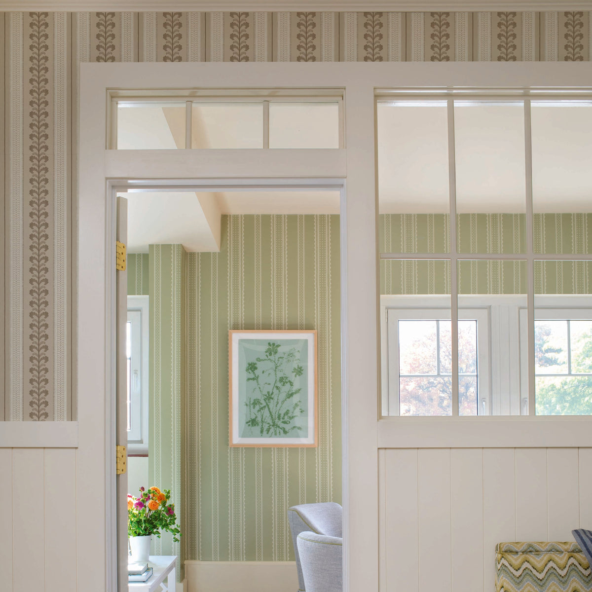 Image of Pickart Stripe in Alabaster Wallpaper