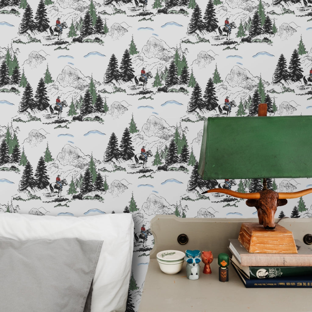 Image of Cowboy Toile in Multi Wallpaper