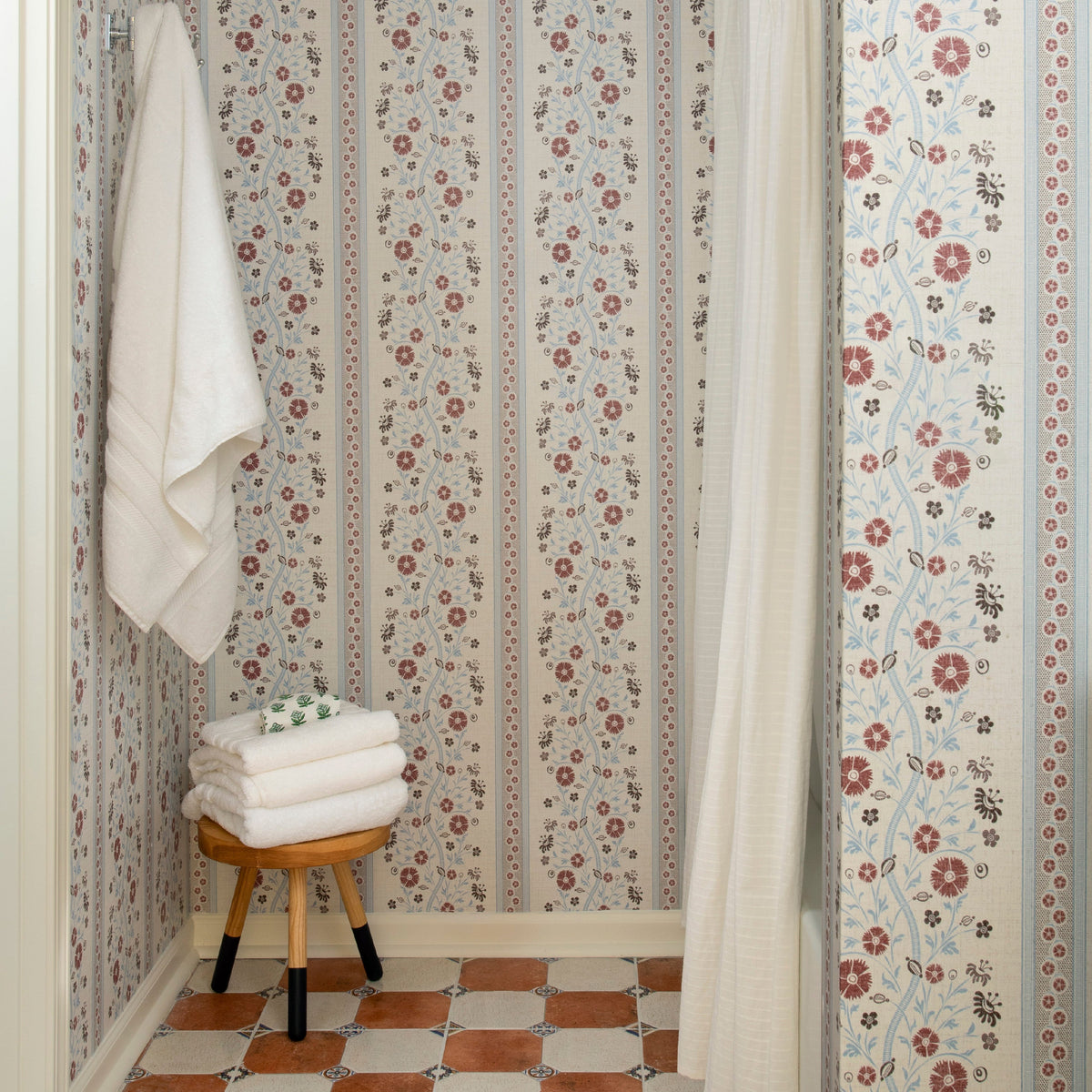 Image of Sophie Stripe in Bordeaux Wallpaper