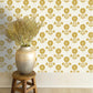Image of Zinnia in Cream/Mustard Wallpaper