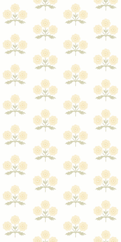 Image of Field Floral in Butter Yellow Wallpaper