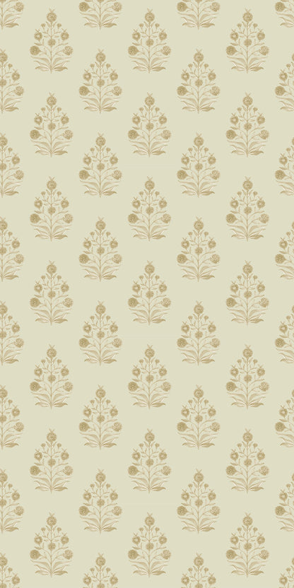 Image of Haveli Block Print in Tan Wallpaper