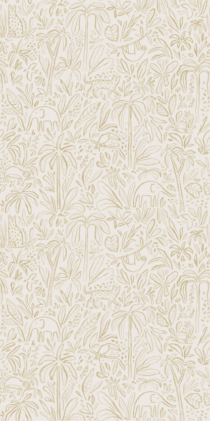Image of In the Jungle in Neutral Wallpaper