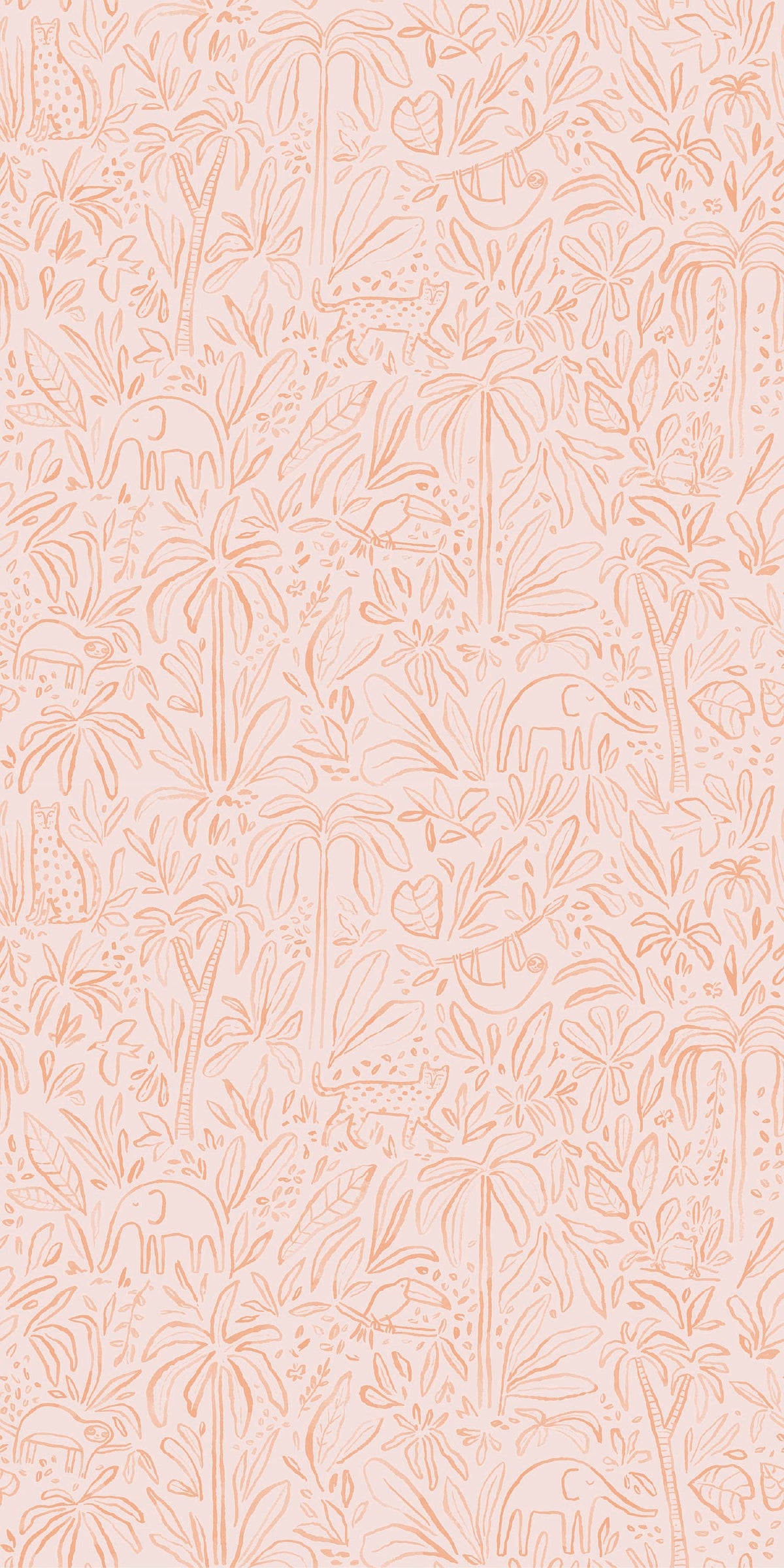 Image of In the Jungle in Orange Wallpaper