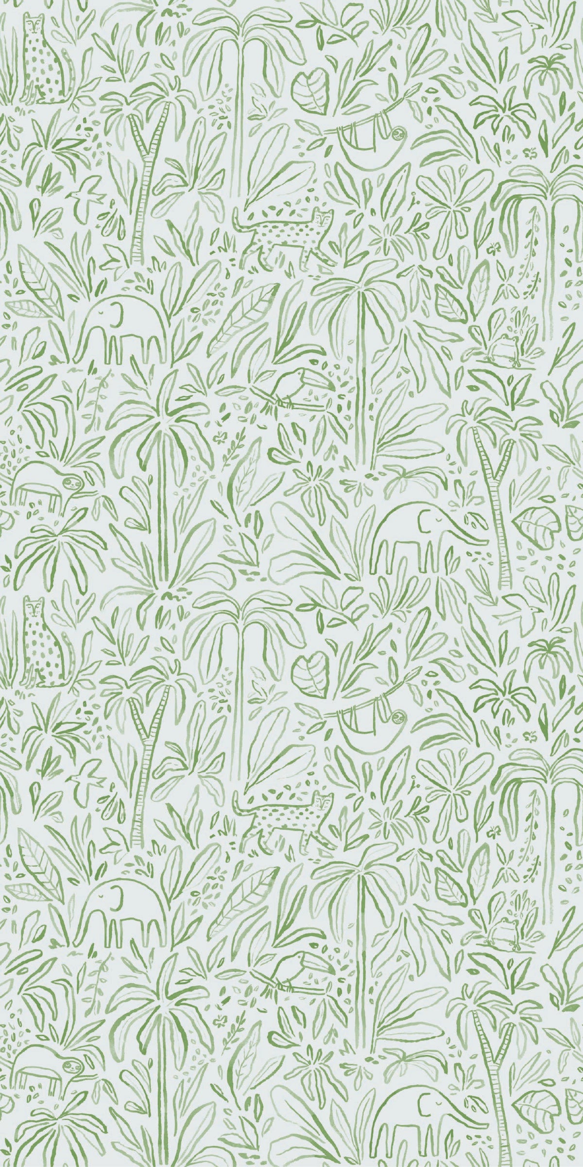 Image of In the Jungle in Green Wallpaper