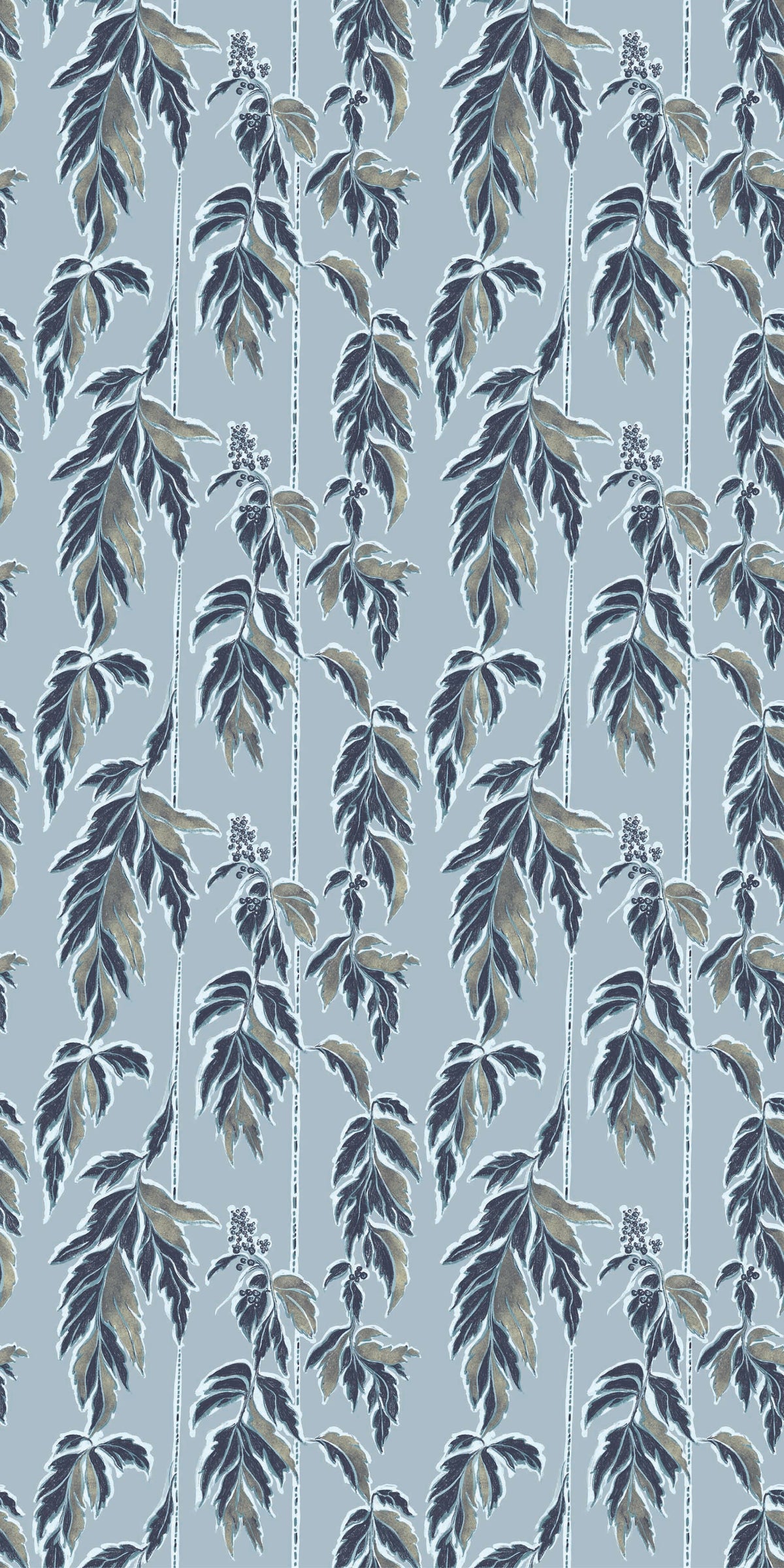 Image of Legacy Leaves in Light Blue wallpaper