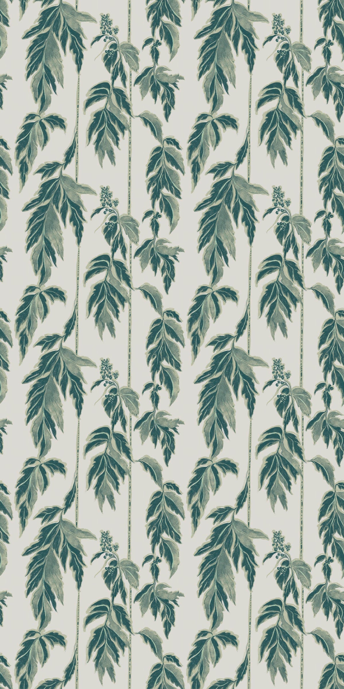 Image of Legacy Leaves in Green Wallpaper
