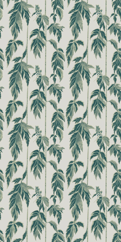 Image of Legacy Leaves in Green Wallpaper