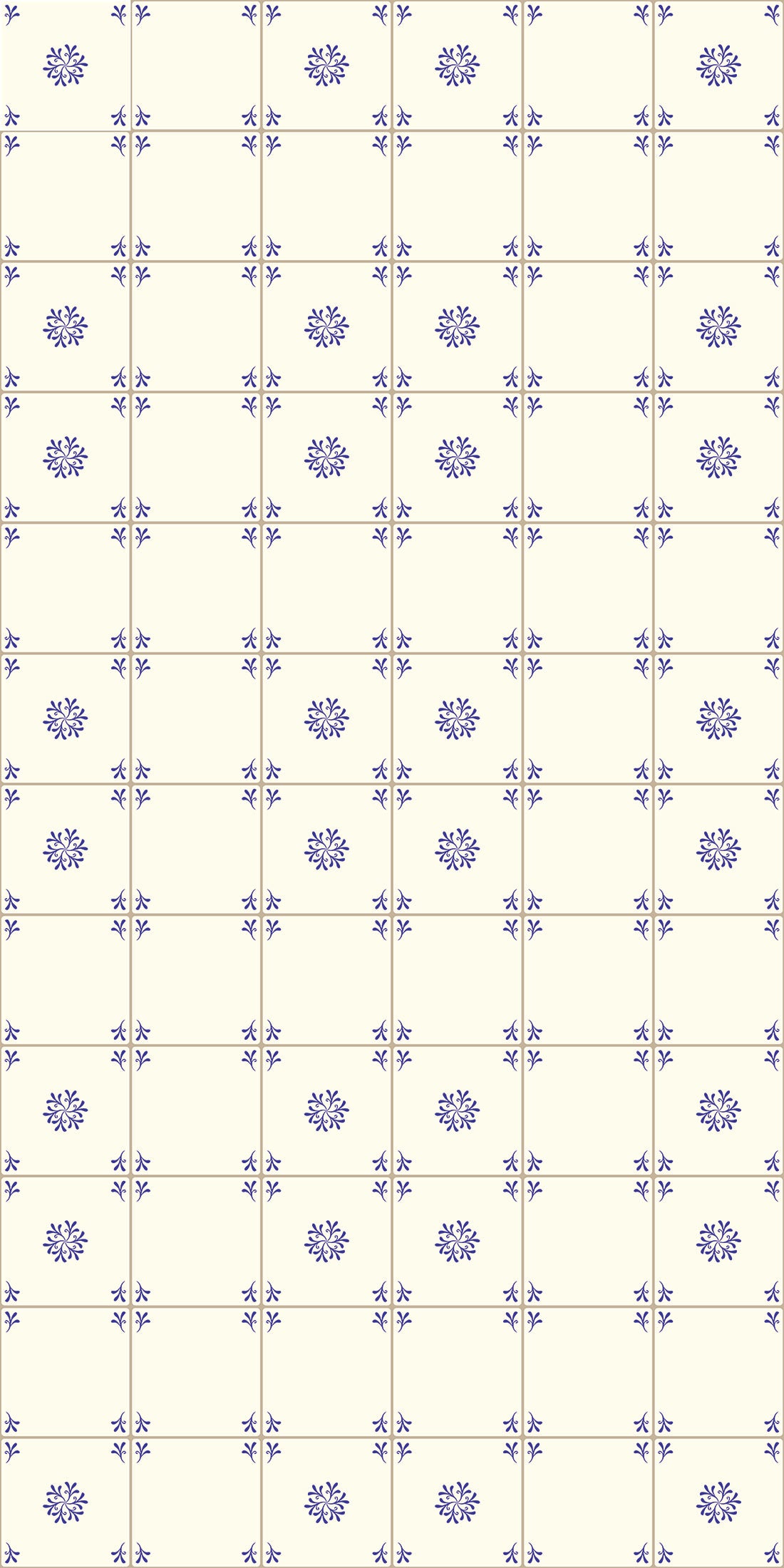 Test Porto Tile Decals Tile/Flooring in White/Blue