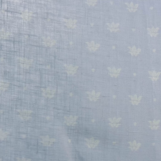 Floret Sheer Fabric in Blue/Cream