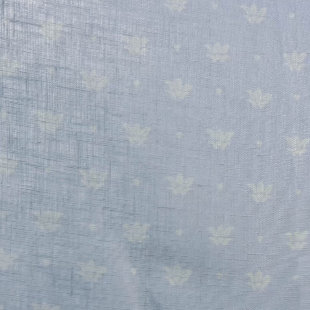 Floret Sheer Fabric in Blue/Cream
