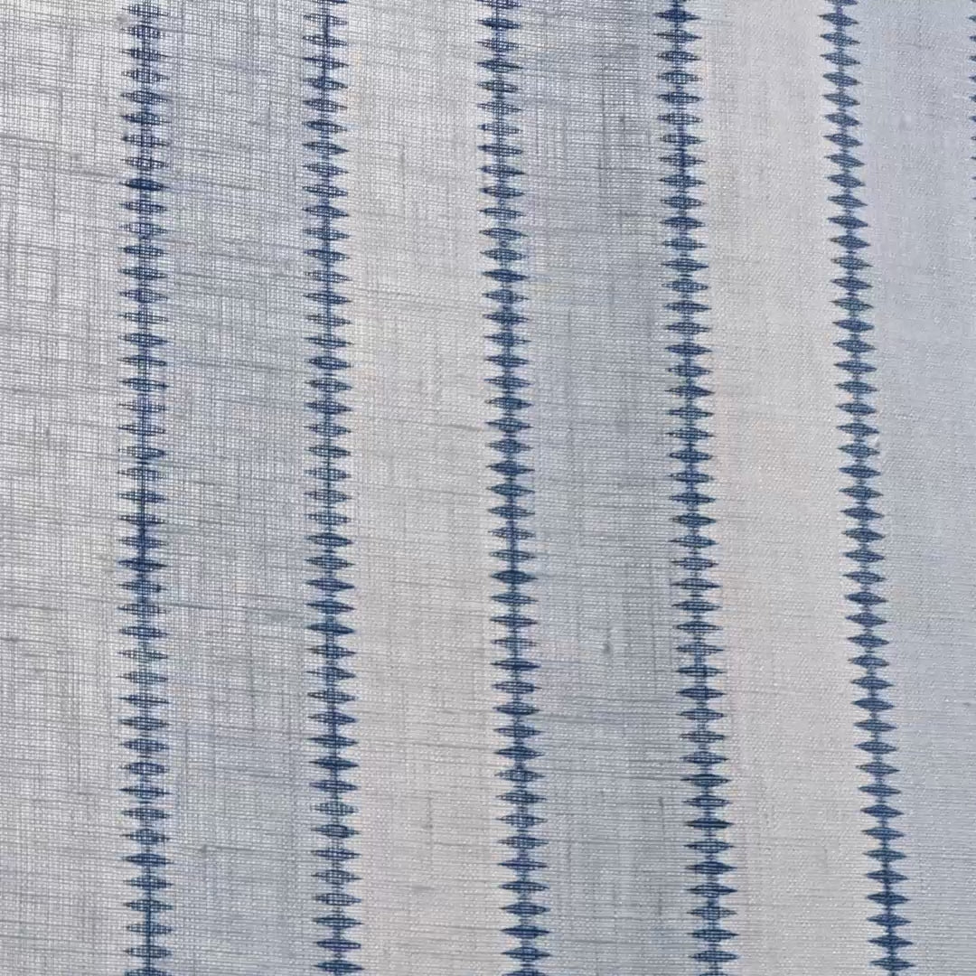 Wilder Stripe Sheer Fabric in Powder Blue