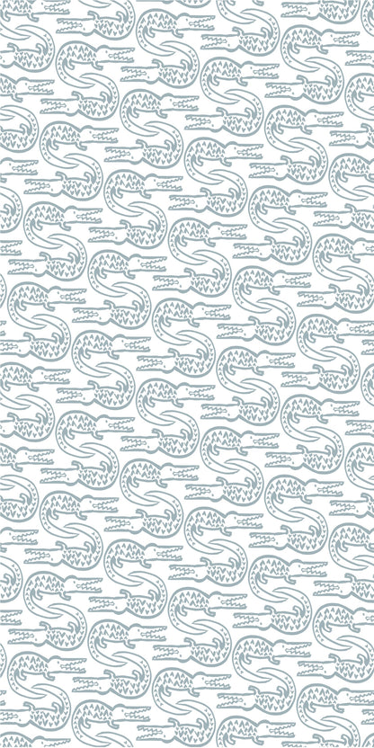 Image of Alligator in Bay Blue Wallpaper